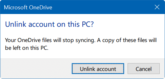 déplacer le dossier onedrive dans Windows 10 step3
