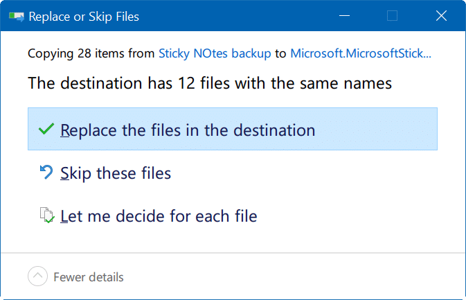 sauvegarde et restauration des notes autocollantes dans Windows 10 pic03