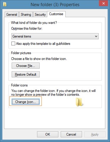 changer l'icône du dossier dans Windows 7 ou Windows 8 étape 2