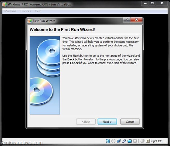 installer Windows 7 sur virtualbox
