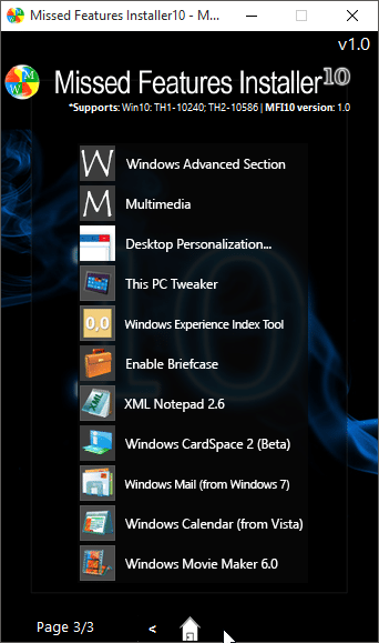 Ajouter des fonctionnalités manquantes à Windows 10 avec le programme d'installation des fonctionnalités manquantes (1)