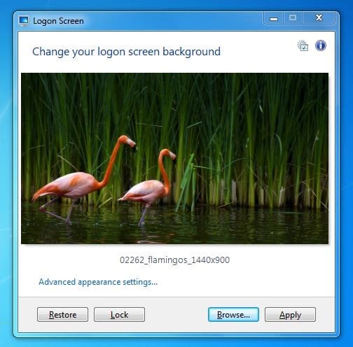Fond d'écran de l'écran de verrouillage Windows 7 changer l'image 4