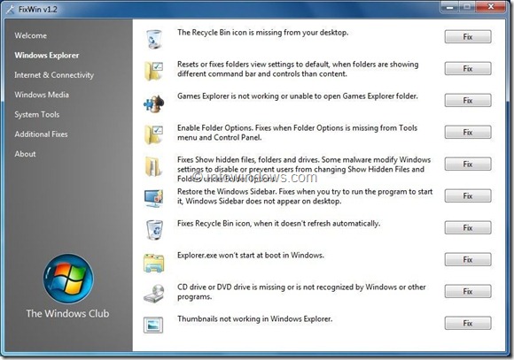 Outils gratuits pour réparer Windows Step3