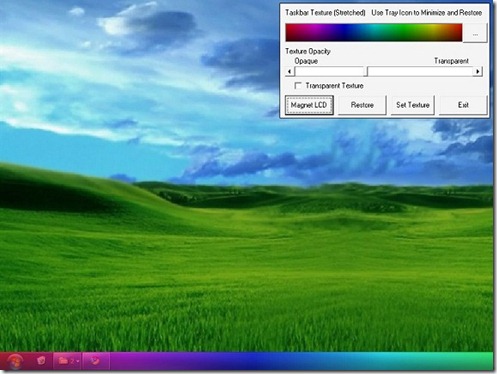 Barre des tâches texturée de Windows 7