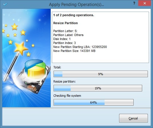 Étendre la partition système dans Windows 8.1, méthode 2, étape 6