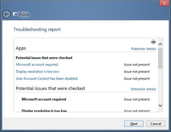 Correction des applications Windows 8 ne fonctionnant pas