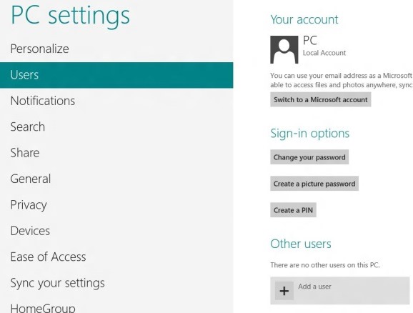 Créer un compte utilisateur dans Windows 8