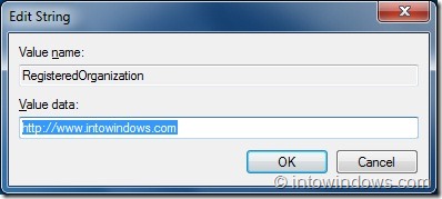 Modifier le nom du propriétaire enregistré et de l'organisation dans Windows 7 étape 5
