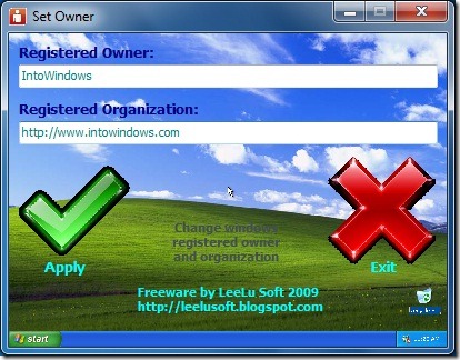 Modifier les informations du propriétaire et de l'organisation dans Windows 7