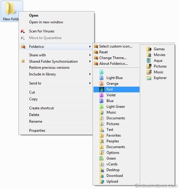 Changer l'icône du dossier Windows 7 avec FolderIco