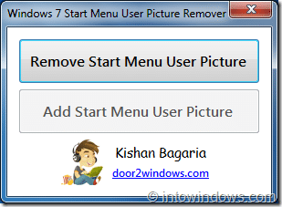 Supprimer l'image utilisateur du menu Démarrer dans Windows7