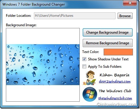 Modifier l'arrière-plan du dossier Windows 7