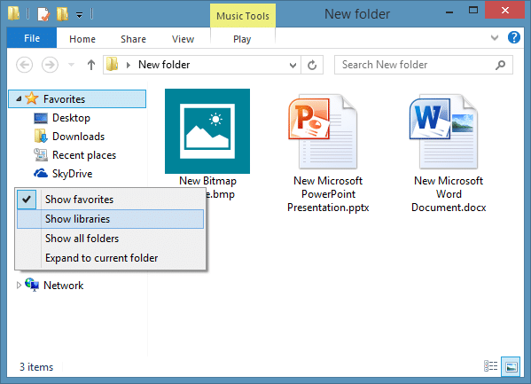 Afficher les bibliothèques dans l'Explorateur Windows 8.1 Étape 6