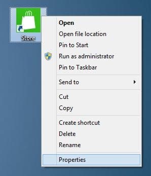 Comment créer un raccourci clavier pour ouvrir Windows 8 Store pic1