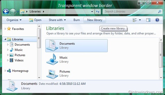 Comment rendre la bordure de fenêtre transparente dans Windows 7 pic3