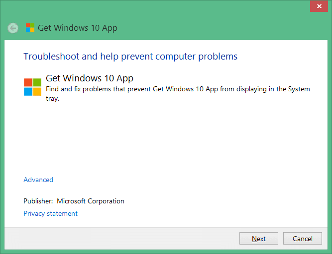 obtenir l'utilitaire de résolution des problèmes d'application Windows 10 pic1