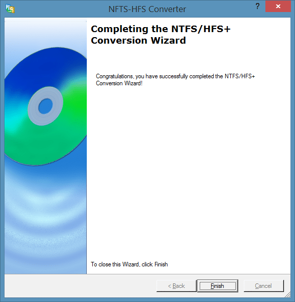 Convertir l'image HFS en NTFS 4