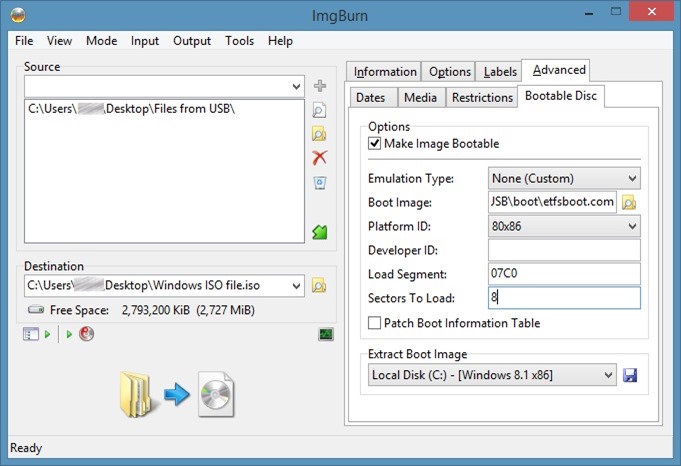 Créer une image ISO Windows amorçable à partir de l'étape 4 USB
