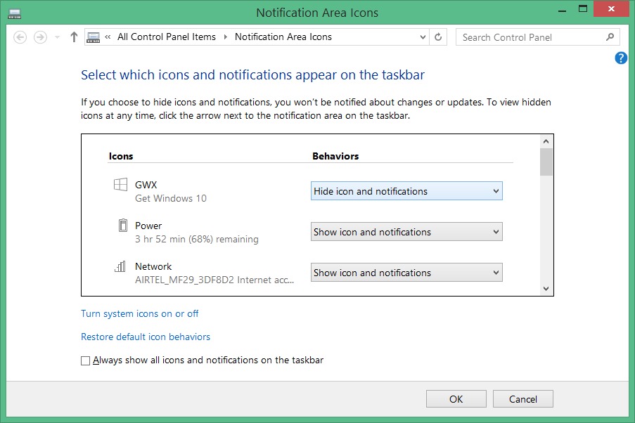 Supprimer Get Windows 10 de la barre des tâches étape 6