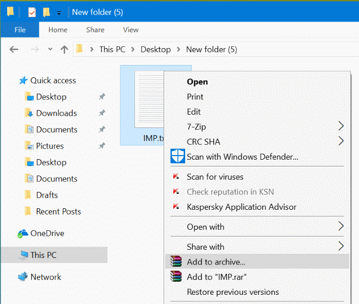 mot de passe protéger le fichier texte dans Windows 10 pic8