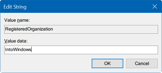 changer le propriétaire enregistré et le nom de l'organisation Windows 10 pic3