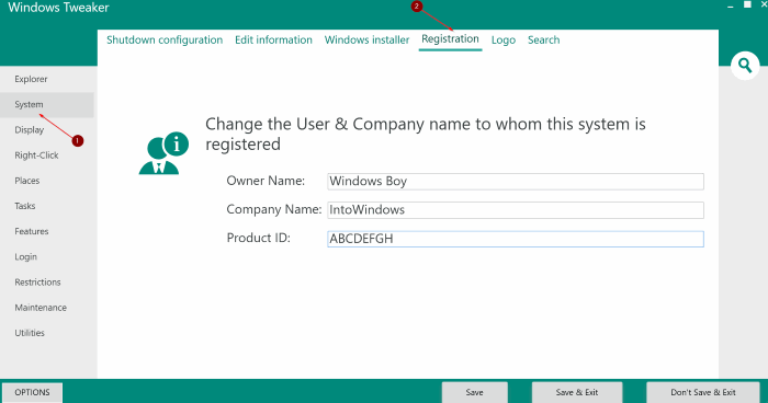 changer le propriétaire enregistré et le nom de l'organisation Windows 10 pic1