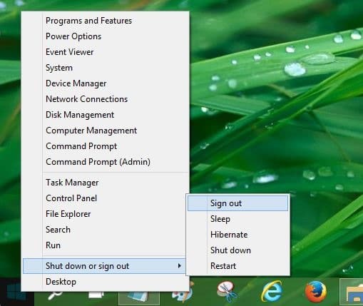 Options de sortie et de verrouillage dans l'image 1 de Windows 10