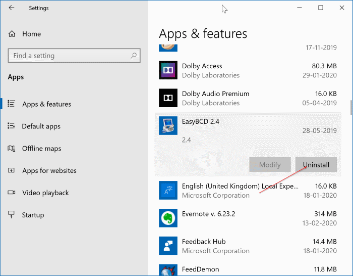 désinstaller des programmes dans Windows 10 pic1