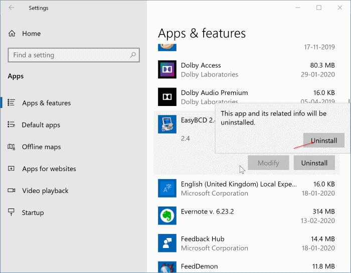 désinstaller des programmes dans Windows 10 pic2