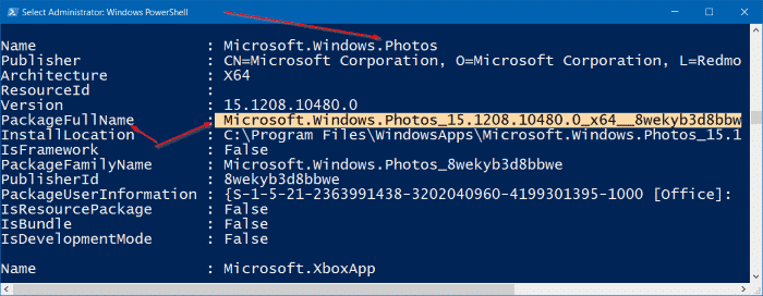 Réinstaller l'application Photos dans Windows 10 étape 3