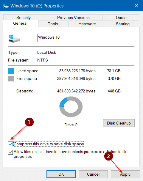 Compresser les fichiers et dossiers d'installation de Windows 10 Step7