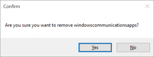 Windows 10 App Remover pour réinstaller l'application de messagerie