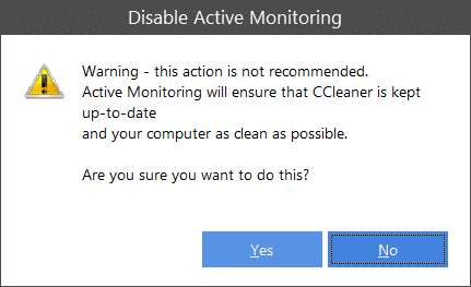 Désactivez la fonction de surveillance active de ccleaner step2