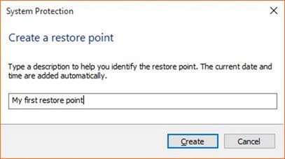 Créer un point de restauration dans Windows 10 étape 6