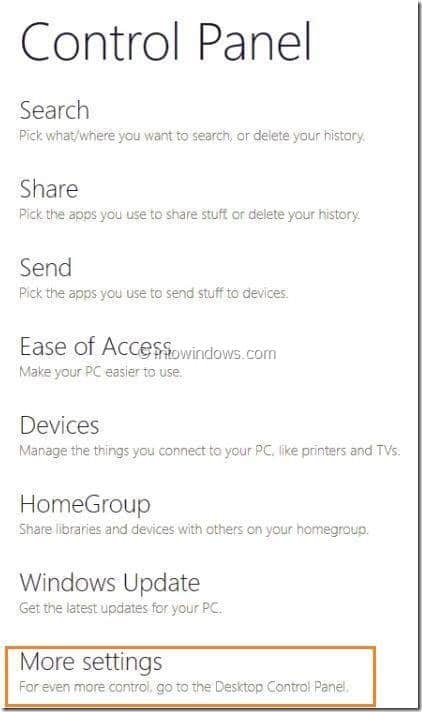 Activer ou désactiver l'écran tactile dans Windows 8 Step2