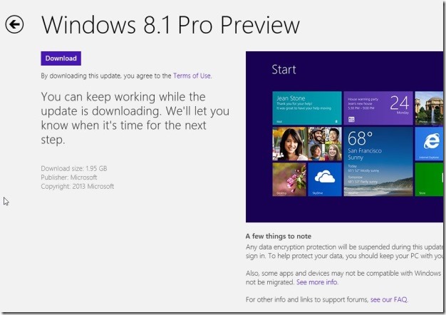Mettre à niveau Windows 8 vers Windows 8.1 Preview Step10