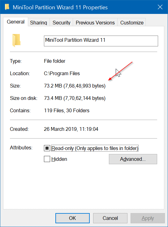 vérifier l'utilisation de l'espace disque à partir des applications du programme dans Windows 10 pic4