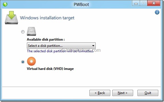 Démarrez Windows 8 à partir de VHD sans utiliser l'invite de commande Step3