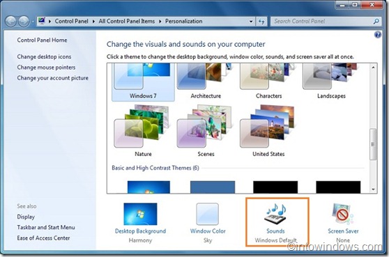 personnaliser les sons de Windows 7