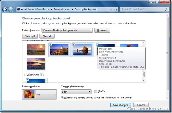 changer le fond d'écran du bureau de Windows 7