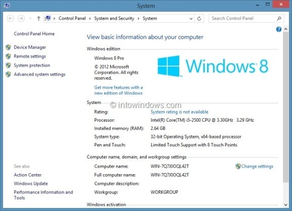 Mettez à niveau Windows 8 vers Windows 8 Pro Step7