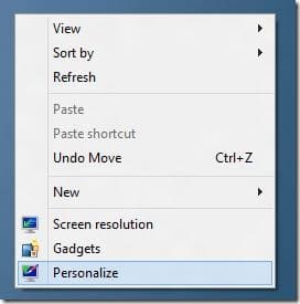 Afficher l'icône de l'ordinateur sur le bureau dans Windows 8 Step1