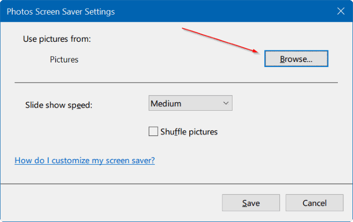 définir des photos comme économiseur d'écran dans Windows 10 pic4