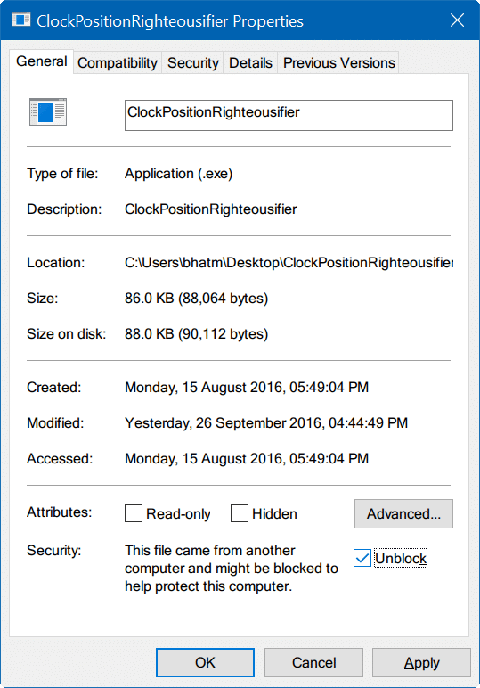 déplacer la date et l'horloge à la fin de la barre des tâches dans Windows 10 étape 6