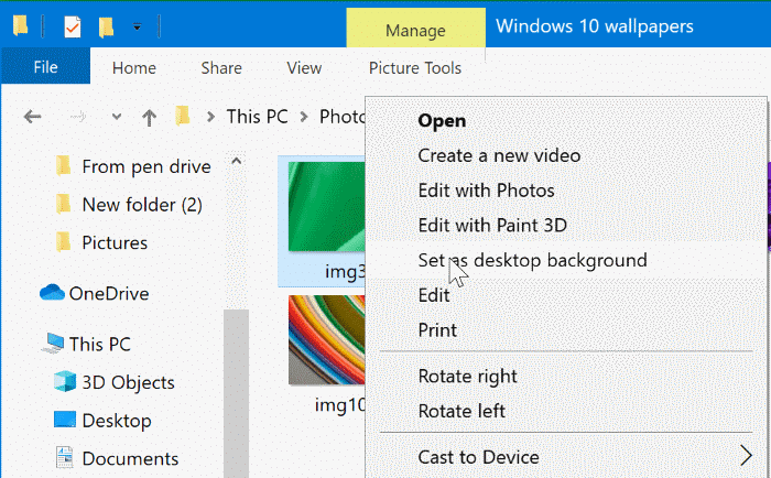 changer le fond d'écran du bureau dans Windows 10 pic4.1