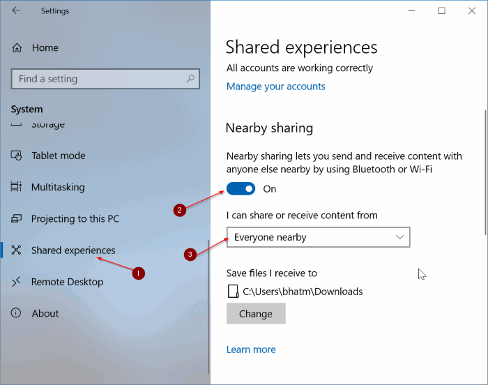partager des fichiers entre des ordinateurs Windows 10 pic1