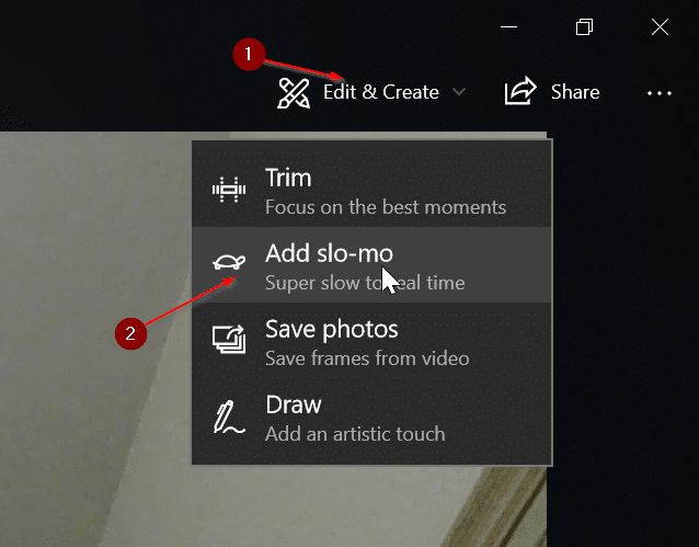 ajouter un effet de ralenti aux vidéos dans Windows 10 à l'aide de l'application photos pic3