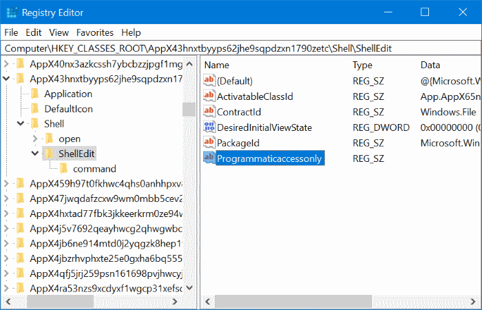 supprimer modifier avec photo du menu contextuel de Windows 10 pic6
