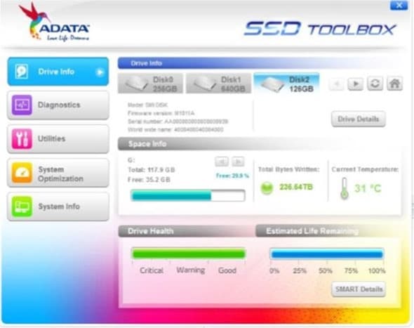 Boîte à outils ADATA SSD
