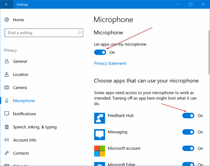 activer ou désactiver le microphone dans Windows 10 pic3